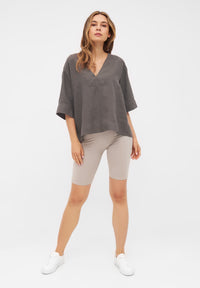 Givn Berlin Blusenshirt HARPER aus Leinen Blouse Taupe (Linen)