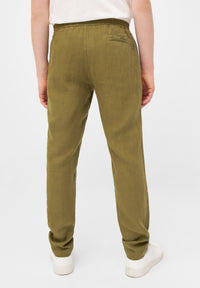 Givn Berlin Chino-Hose ERIC aus Leinen Trousers Olive Oil (Linen)