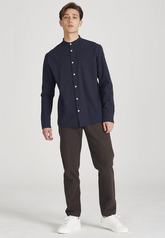 Flanellhemd WES aus Bio-Baumwolle - Midnight Blue