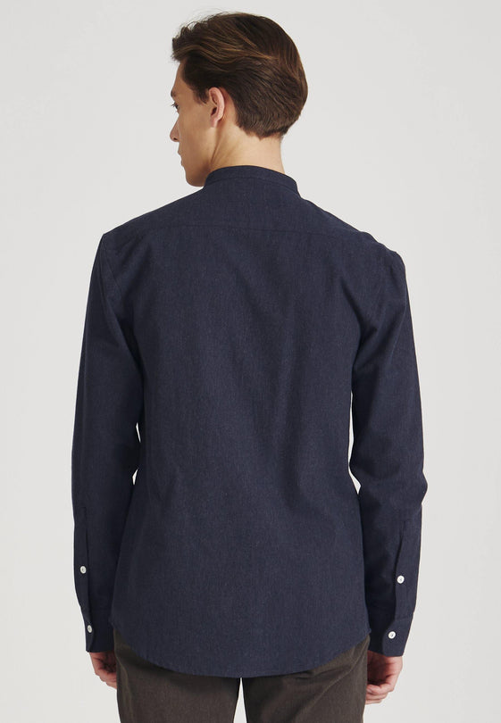 Flanellhemd WES aus Bio-Baumwolle - Midnight Blue