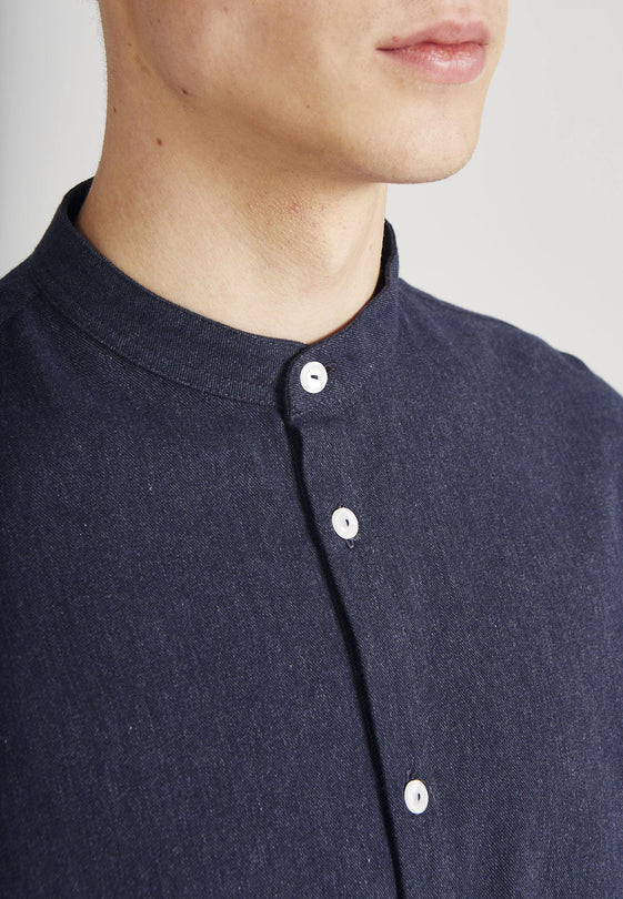 Flanellhemd WES aus Bio-Baumwolle - Midnight Blue