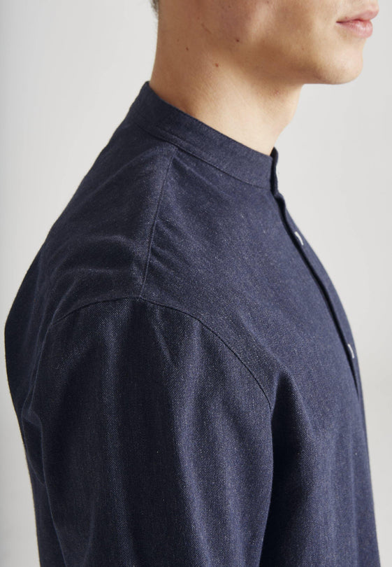 Flanellhemd WES aus Bio-Baumwolle - Midnight Blue