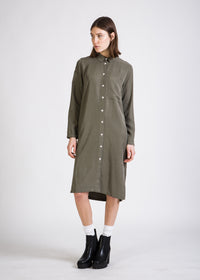 Givn Berlin Hemdblusenkleid DEMI aus TENCEL™ Lyocell Dress Olive (Tencel)