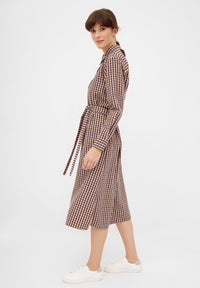 Givn Berlin Hemdblusenkleid GRETA aus Bio-Baumwolle Dress Dark Purple / Dark Grey / Beige (Checked)