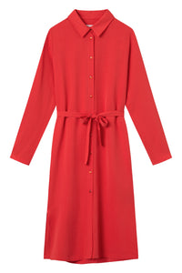 Givn Berlin Hemdblusenkleid MERLE aus TENCEL™ Lyocell Dress Lava Red (Tencel)