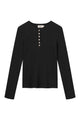 Givn Berlin Henley-Longsleeve THEA aus Bio-Baumwolle Longsleeve Black