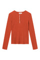 Givn Berlin Henley-Longsleeve THEA aus Bio-Baumwolle Longsleeve Rusty Orange