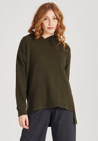 Givn Berlin Hoodie MONA aus recycelter Baumwolle Sweater Dark Olive