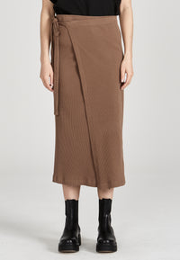 Givn Berlin Wickelrock JENNA aus Bio-Baumwolle Skirt Muddy Brown