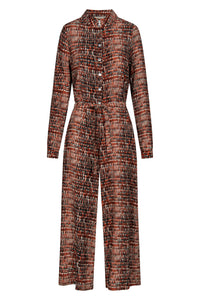 Givn Berlin Jumpsuit LOTTIE aus LENZING™ ECOVERO™ Jumpsuit Black / Orange (Hearts)