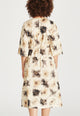 Givn Berlin Kleid AMELIE aus Bio-Baumwolle Dress Beige / Black (Batik)