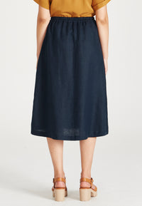 Givn Berlin Leinenrock CARMEN aus Leinen Skirt Midnight Blue (Linen)