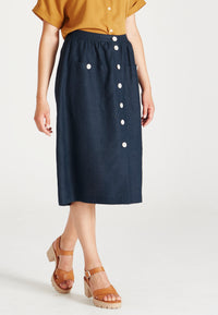 Givn Berlin Leinenrock CARMEN aus Leinen Skirt Midnight Blue (Linen)