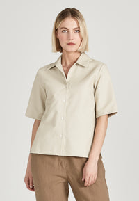 Givn Berlin Kurzarmbluse MADISON aus Bio-Baumwolle Blouse Beige
