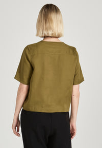 Givn Berlin Blusenshirt MISHA aus TENCEL™ Lyocell Blouse Olive Oil (Tencel)