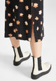 Givn Berlin Midirock VALENTINA aus LENZING™ ECOVERO™ Skirt Black / Caramel Brown (Flowers)