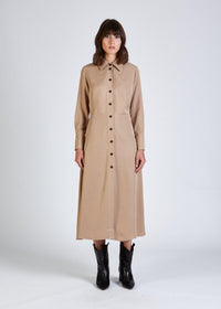 Givn Berlin Hemdblusenkleid WANDA aus TENCEL™ Lyocell Dress Light Camel (Tencel)