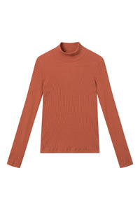 Givn Berlin Rollkragen-Longsleeve GINA aus Bio-Baumwolle Longsleeve Copper