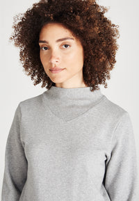 Givn Berlin Stehkragen-Sweatshirt VIVIAN aus Bio-Baumwolle Sweater Grey Melange