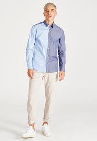 Givn Berlin Streifen-Hemd KENT aus Bio-Baumwolle Buttoned Shirt Double Blue (Stripes)