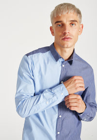 Givn Berlin Streifen-Hemd KENT aus Bio-Baumwolle Buttoned Shirt Double Blue (Stripes)