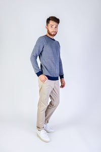Givn Berlin Sweatshirt CANTON aus Baumwolle Sweater Blue Melange