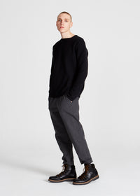 Sweatshirt MANU aus Bio-Baumwolle - Black (Rib)
