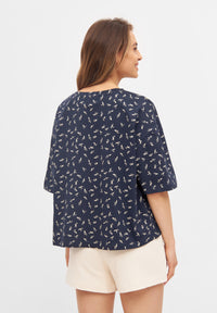 Givn Berlin T-Shirt JOLINA aus Bio-Baumwolle T-Shirt Midnight Blue (Blooms)