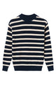 Givn Berlin Strickpullover TIAGO aus Bio-Baumwolle Sweater Midnight Blue / White (Stripes)