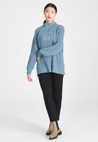 Givn Berlin Troyer-Strickpullover TEKLA aus Bio-Baumwolle Sweater Arctic Blue