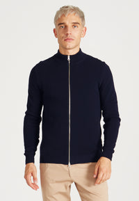 Givn Berlin Zip-Cardigan LIONEL aus Bio-Baumwolle Cardigan Blue